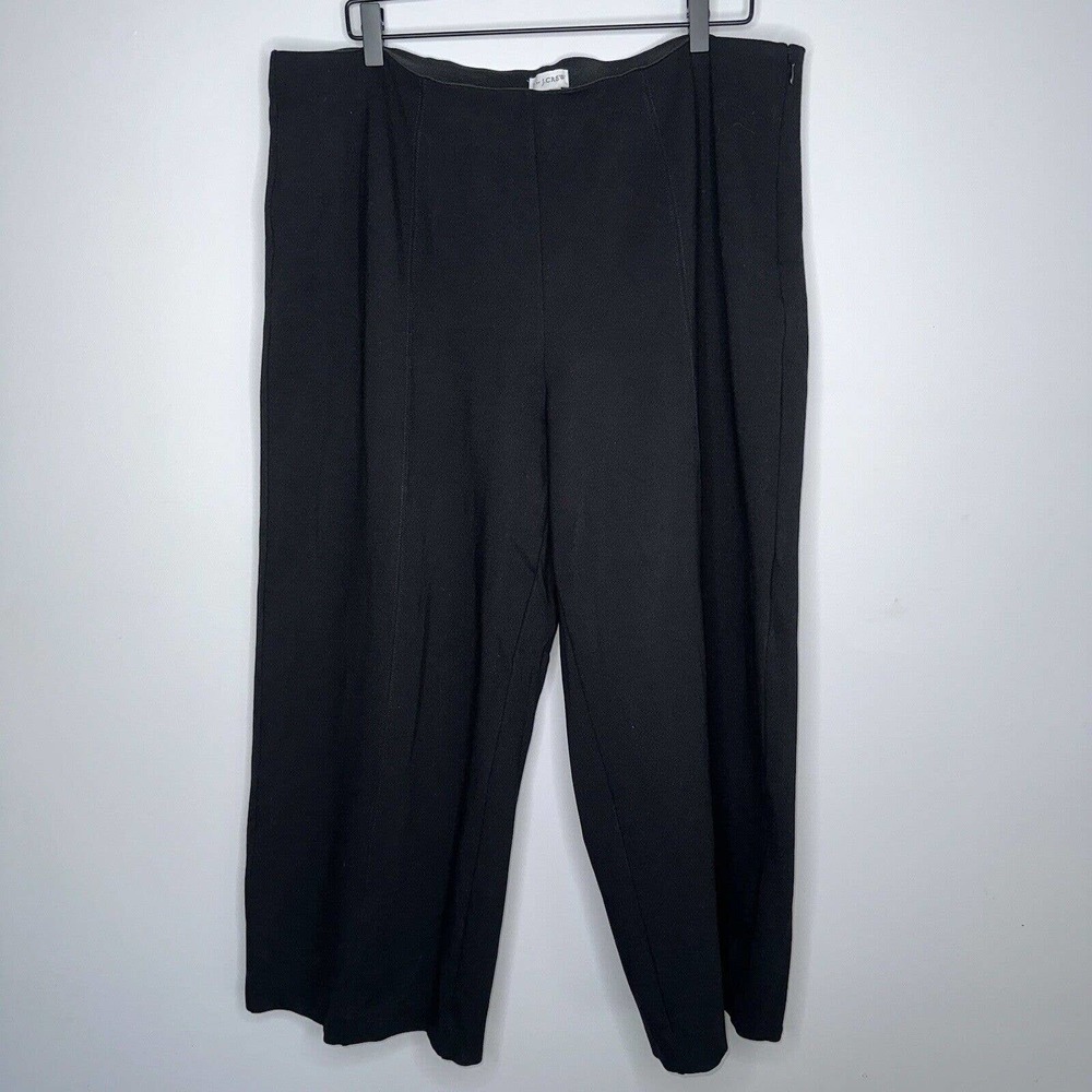 J. By J. Crew Women’s Ponte Knit Wide Leg Cropped Pants Black Size 18